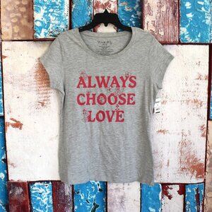Women's Wound Up Juniors Short-Sleeve Always Choose Love T-Shirt XXLARGE Gray